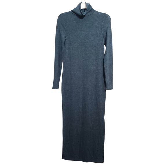 French Connection Deep Teal Marl Mock-Neck Sweater Midi Dress Medium NWT 47" L - Picture 2 of 5